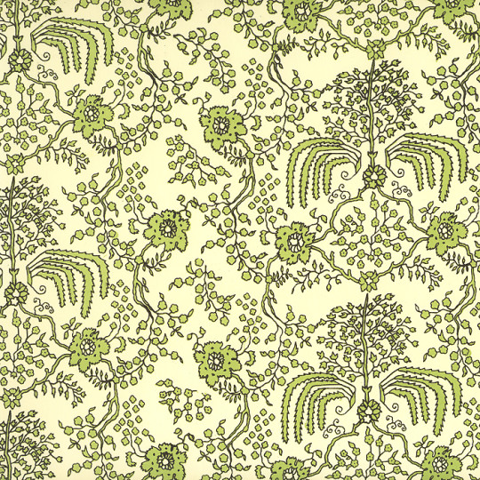 Green Flowering Tendrils Print Italian Paper ~ Carta Varese Italy